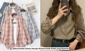 Atasan Kemeja Wanita Kotak-Kotak